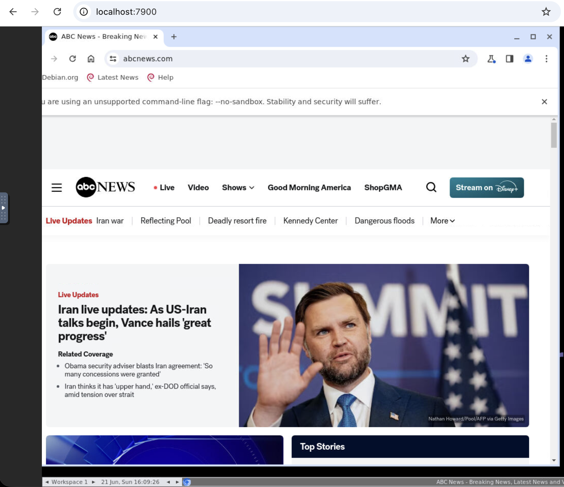 Chrome running inside Docker via noVNC